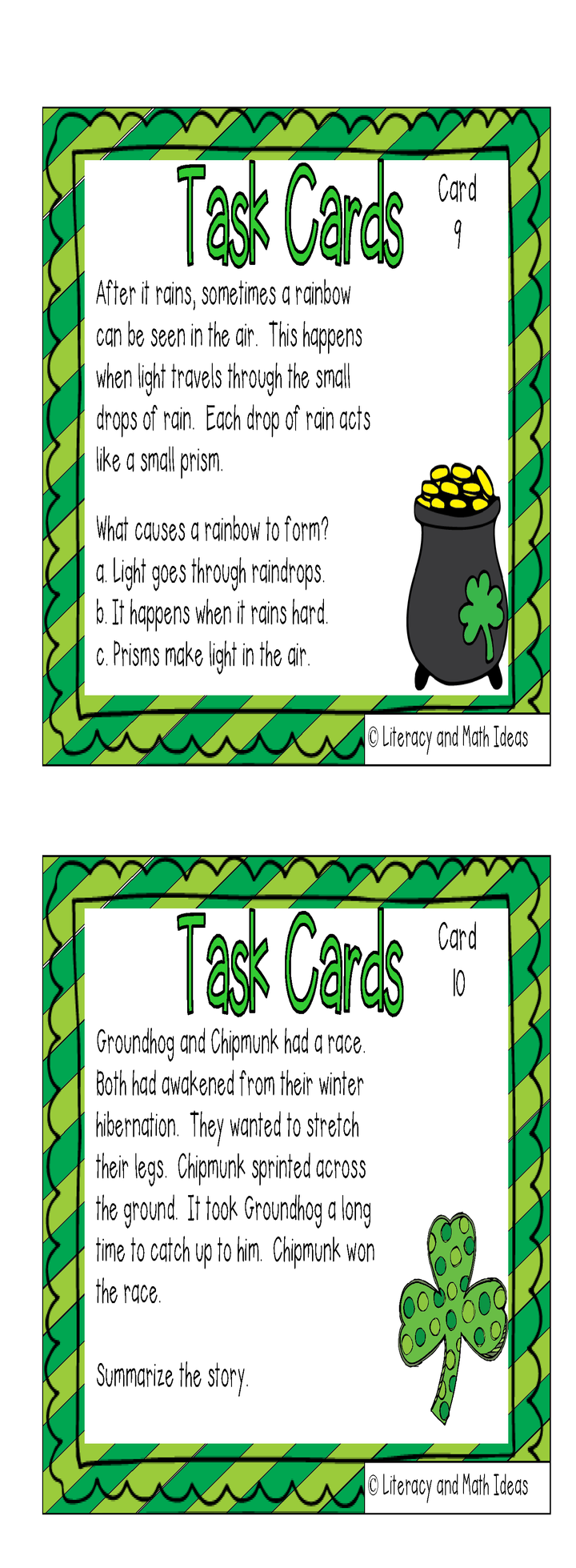 St. Patrick's Day and Spring Task Cards