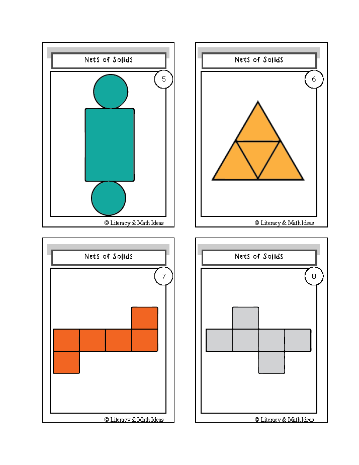 Geometric Nets of Solids Playing Cards