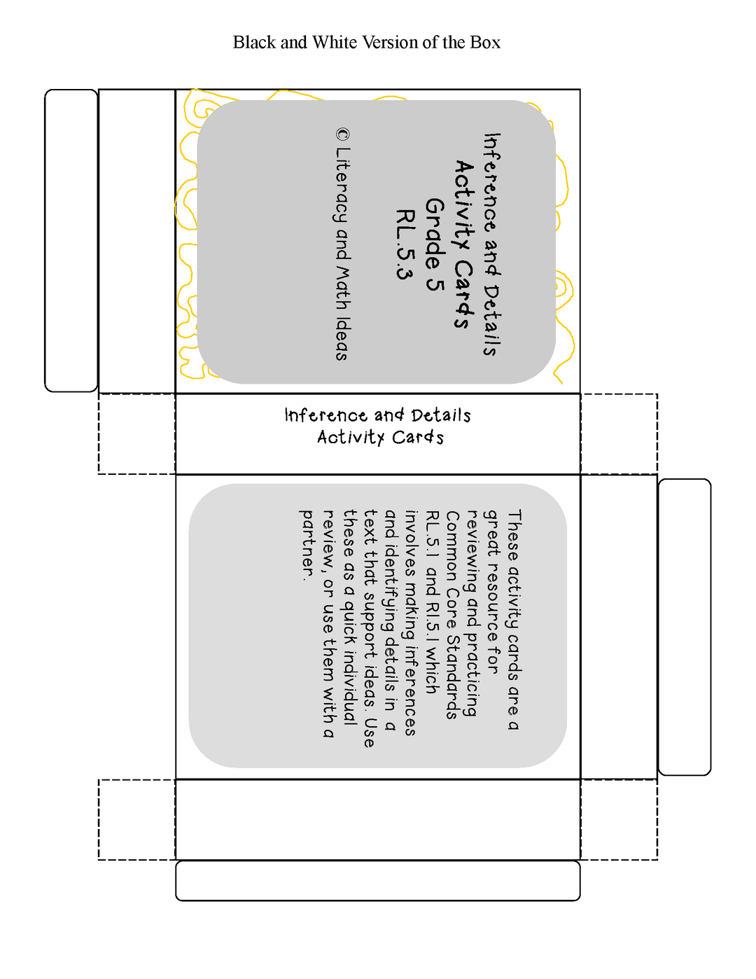 Inference & Details Grade 5 Common Core RL.5.1 and RI.5.1 Cards