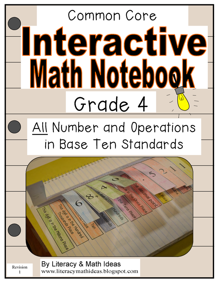 Grade 4 Common Core Interactive Notebook Number and Operations in Base Ten