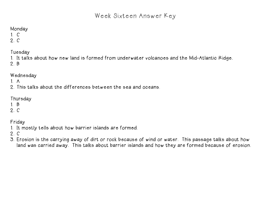 Grade 3 Daily Common Core Reading Practice Weeks 16-20
