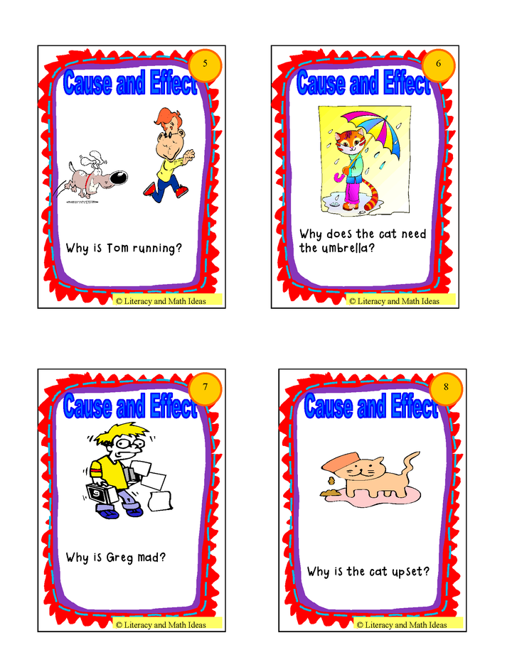 Cause and Effect Task Cards (Common Core RL.3 & RI.3)