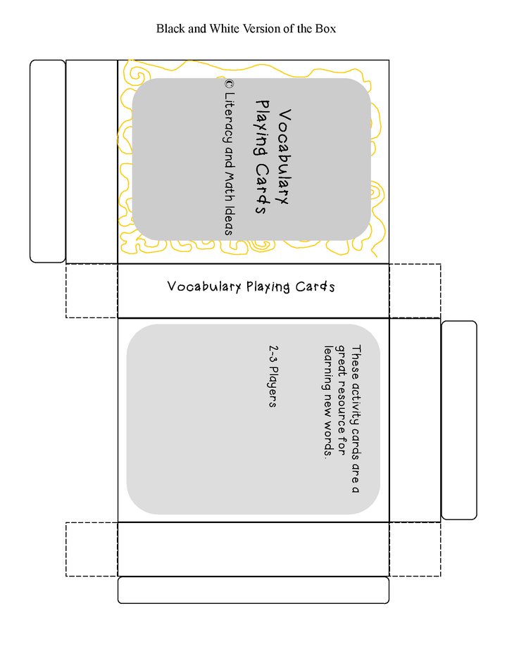 Vocabulary Building Playing Cards