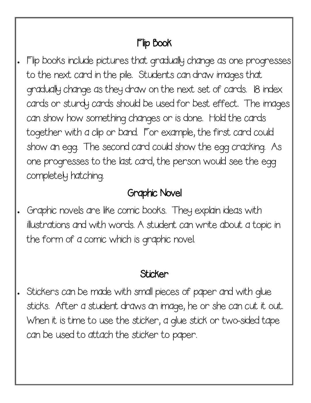Writing Task Cards and Activities