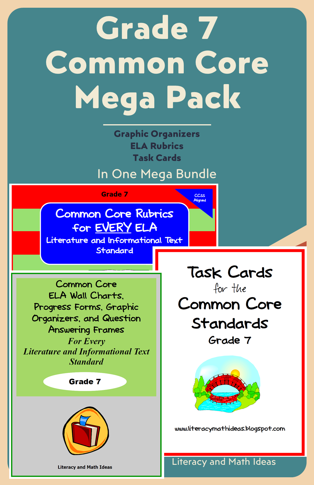 grade 7 cards Common Core Grade 7 Mega Pack – Literacy and Math Ideas