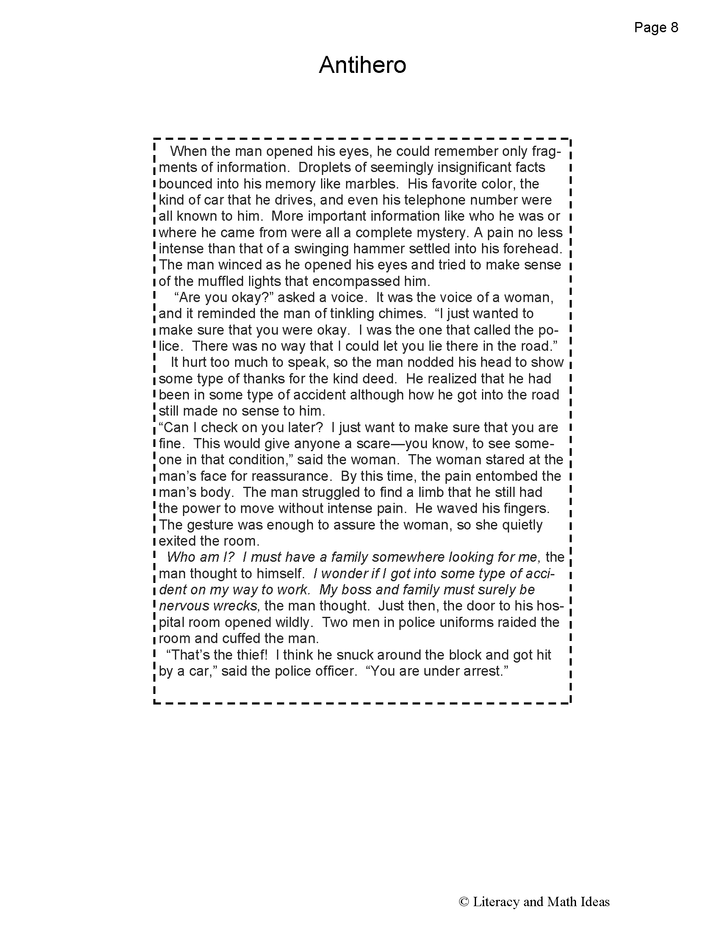 Interactive Reading Journal: Character Analysis RL.3