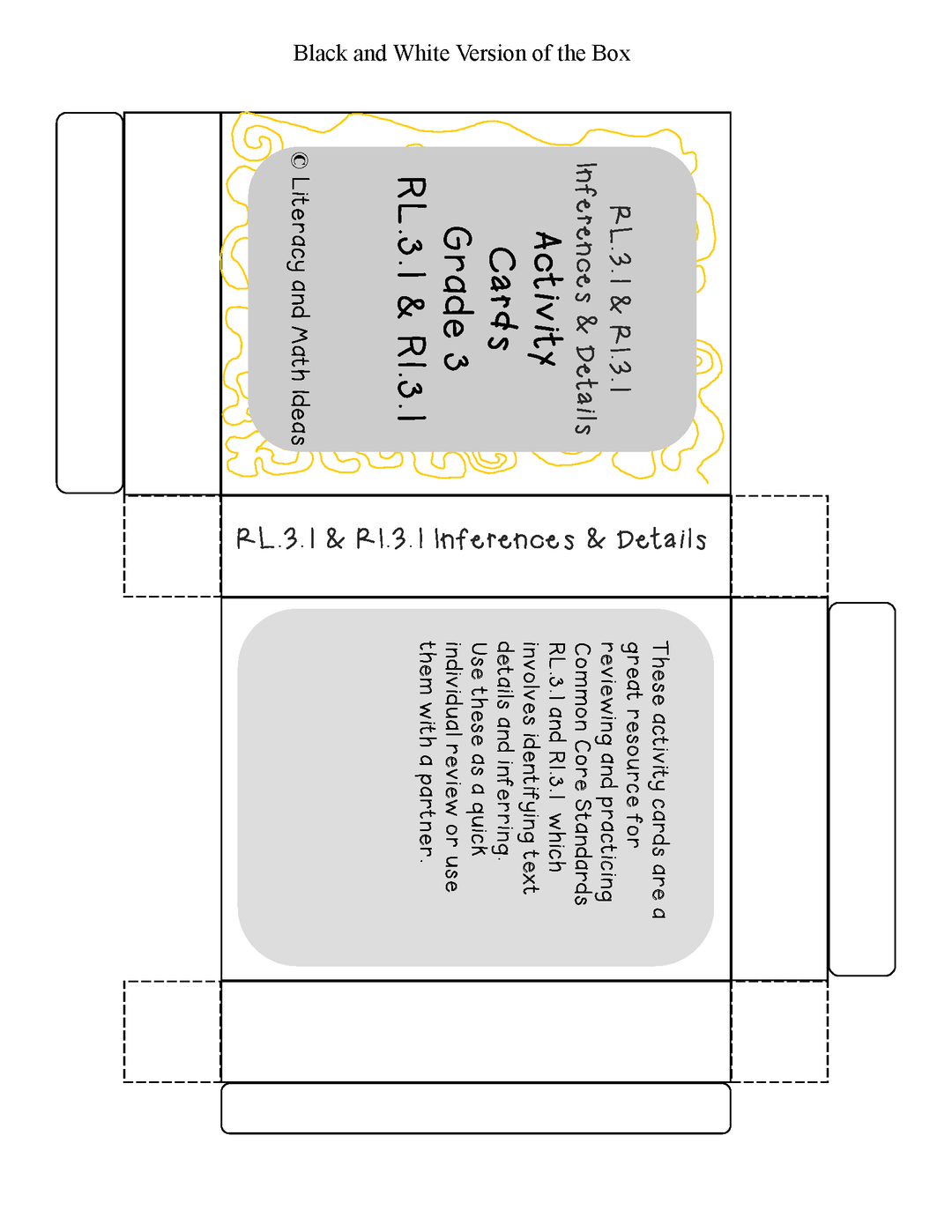 Inferences and Details RL.3.1 & RI.3.1 Task Cards