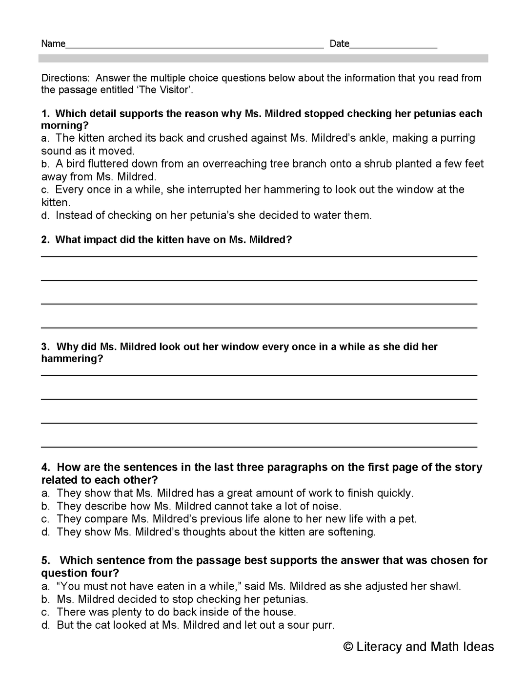 Grade 5 Common Core Literature Assessment Bundle