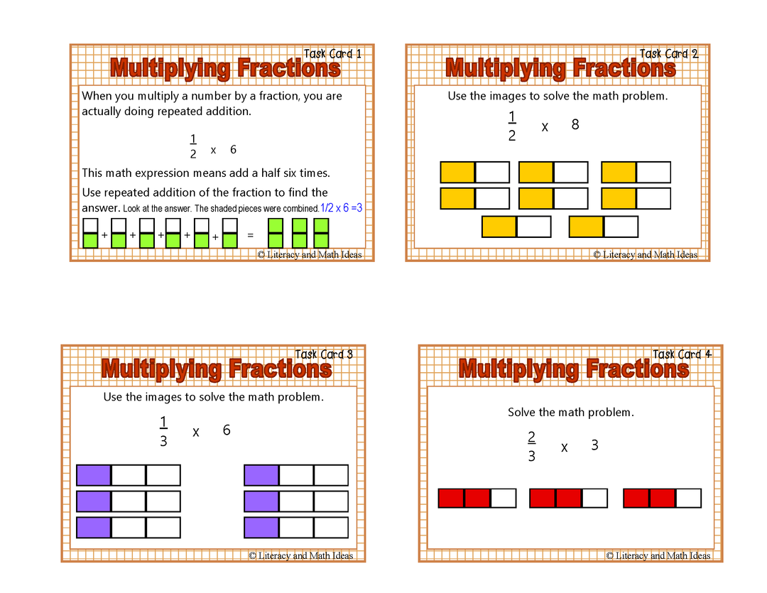 Multiplying Fractions Task Cards