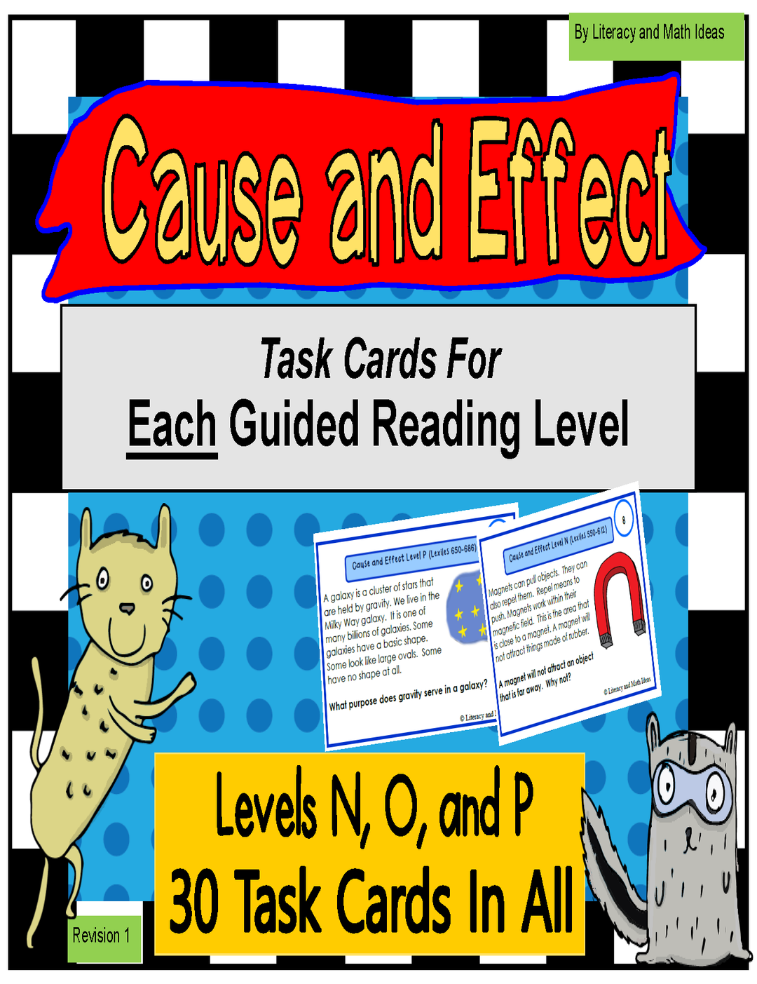 Cause and Effect Task Cards For Each Guided Reading Level (Levels N, O, P)
