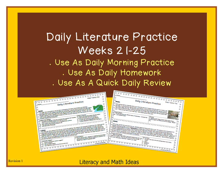 Grade 8 Daily Literature Practice Weeks 21-25