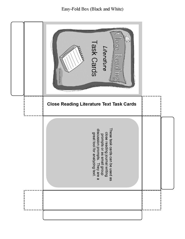 Common Core Close Reading Literature Task Cards