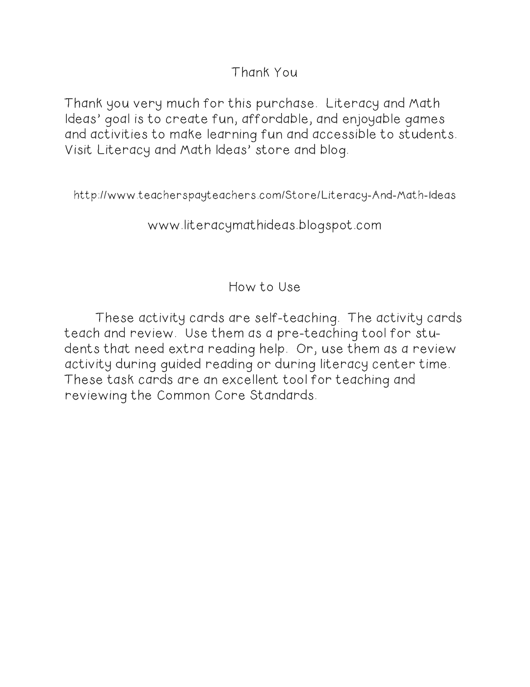 Grade 5 Common Core Reading Activity Cards Bundle