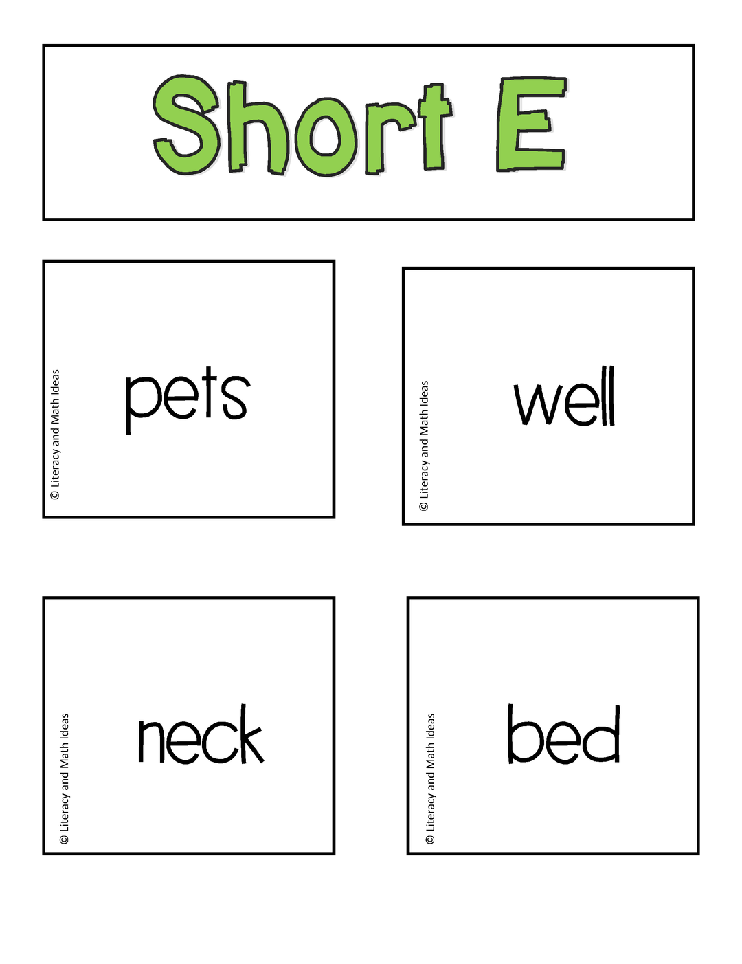 Short Vowels and CVC Word Sorts