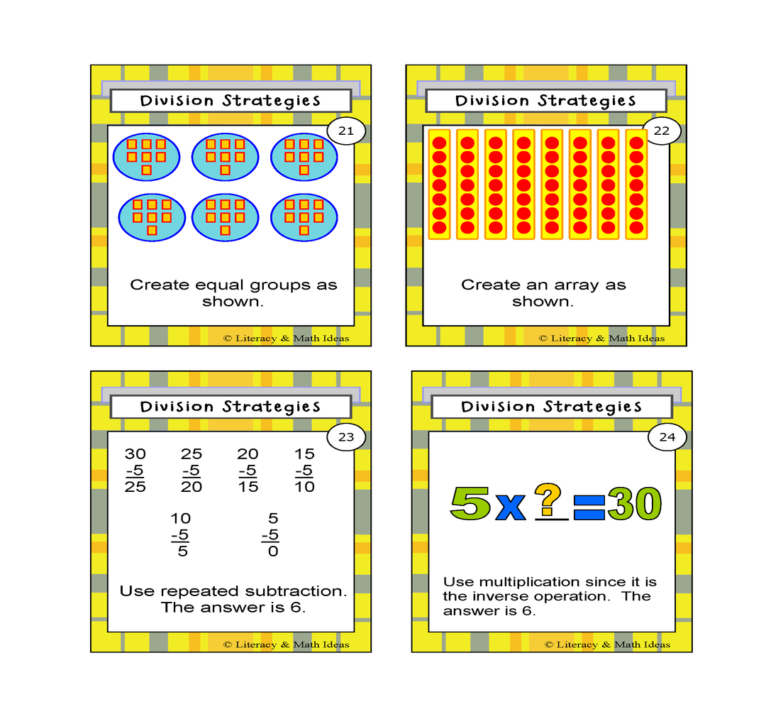 {FREE} Division Strategies Playing Cards