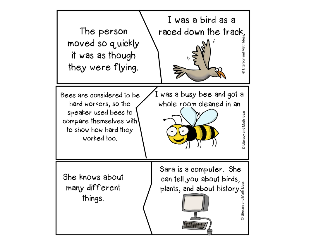 Self-Checking and Printable Simile and Metaphor Task Cards, Clip Cards + More