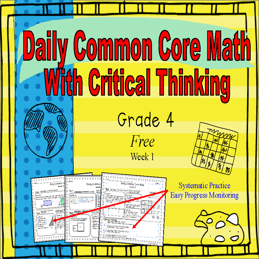 **Free** Grade 4 Daily Common Core Math With Critical Thinking Week 1