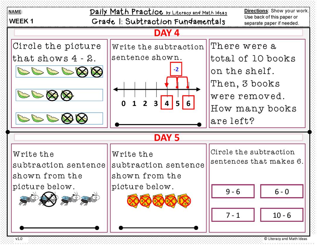 Daily Math Practice (Grade 1) October