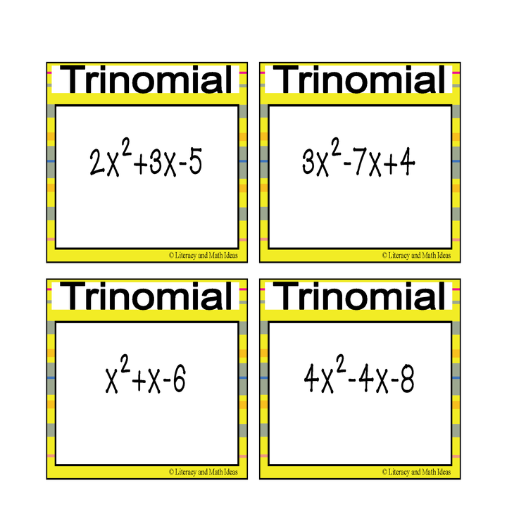Factoring Trinomials Game