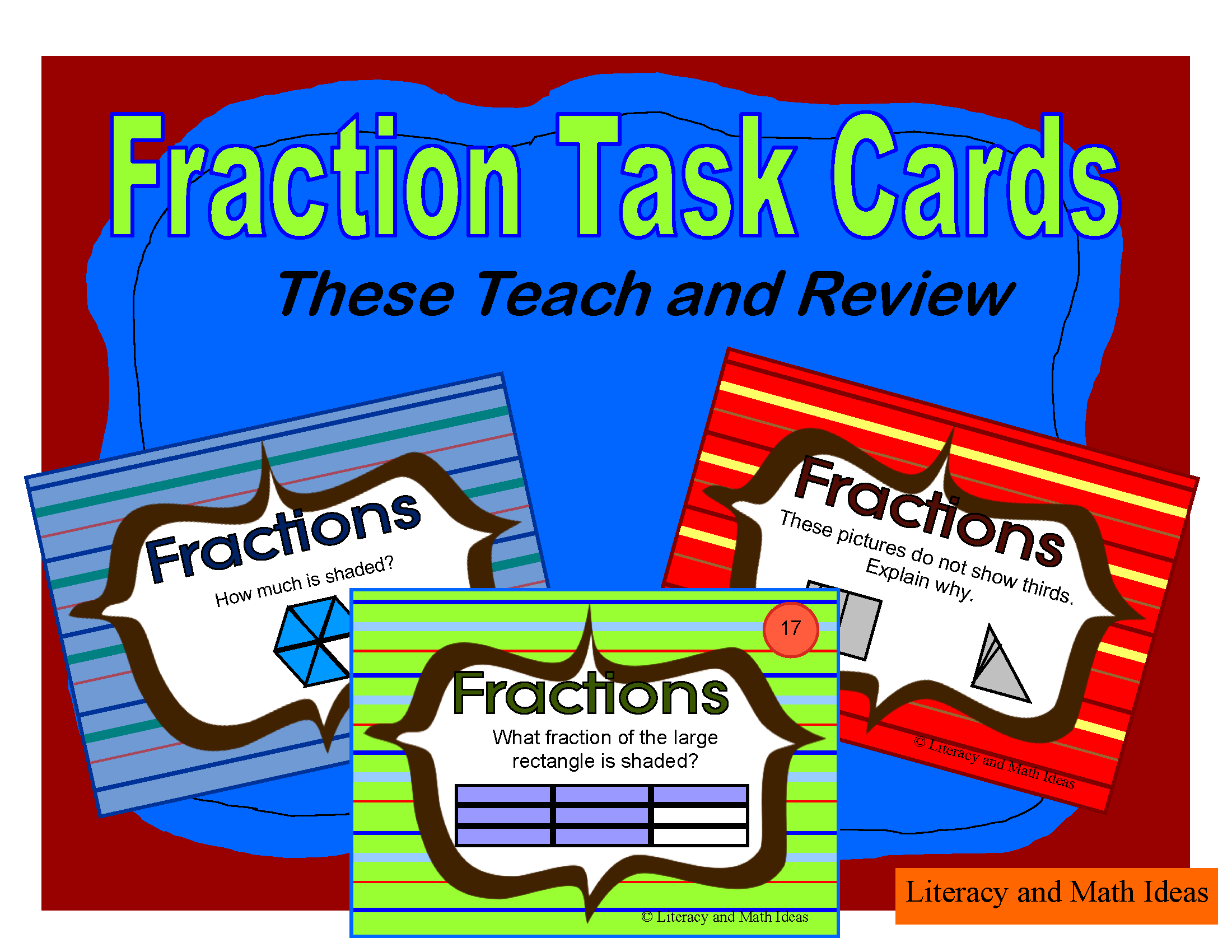 Fraction Task Cards: Guided Practice Level 1 – Literacy and Math Ideas
