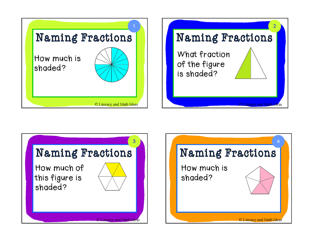 Fraction Task Cards: Identifying Fractions