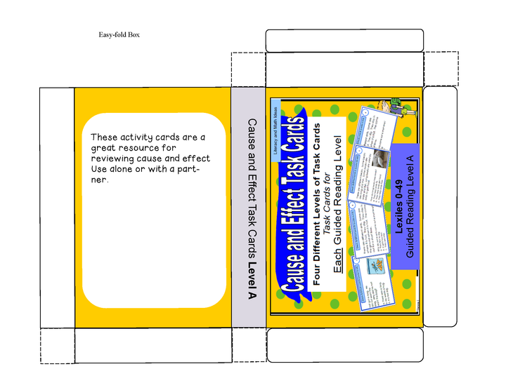 Cause and Effect Task Cards For Each Guided Reading Level (Levels A,B,C,D)