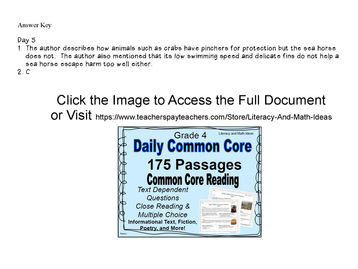 Common Core Grade 4: Point of View Practice RI.4.6