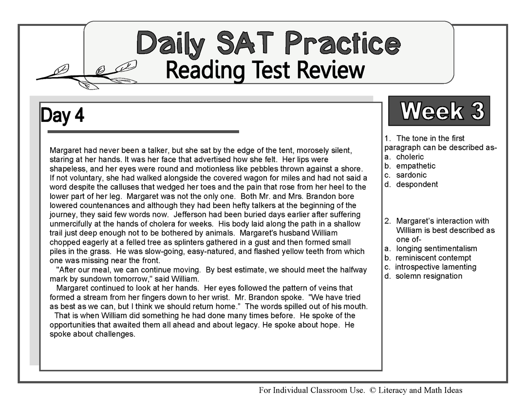 Daily SAT Reading Practice Week 3