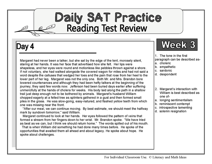 Daily SAT Reading Practice Week 3