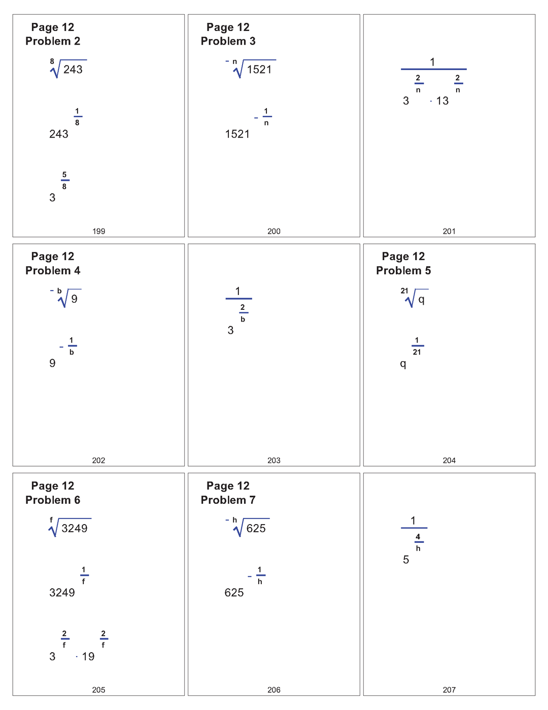 Worksheets for Common Core Math N-RN.1 and N-RN.2 Rational Exponents (Book A1)