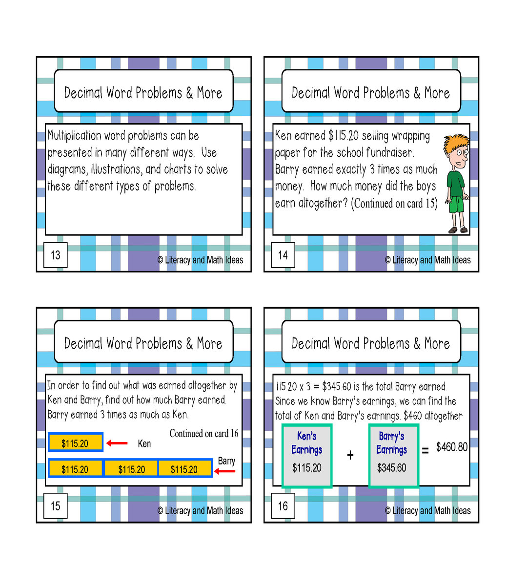 Decimal Word Problems Task Cards (Multiplication and Division)
