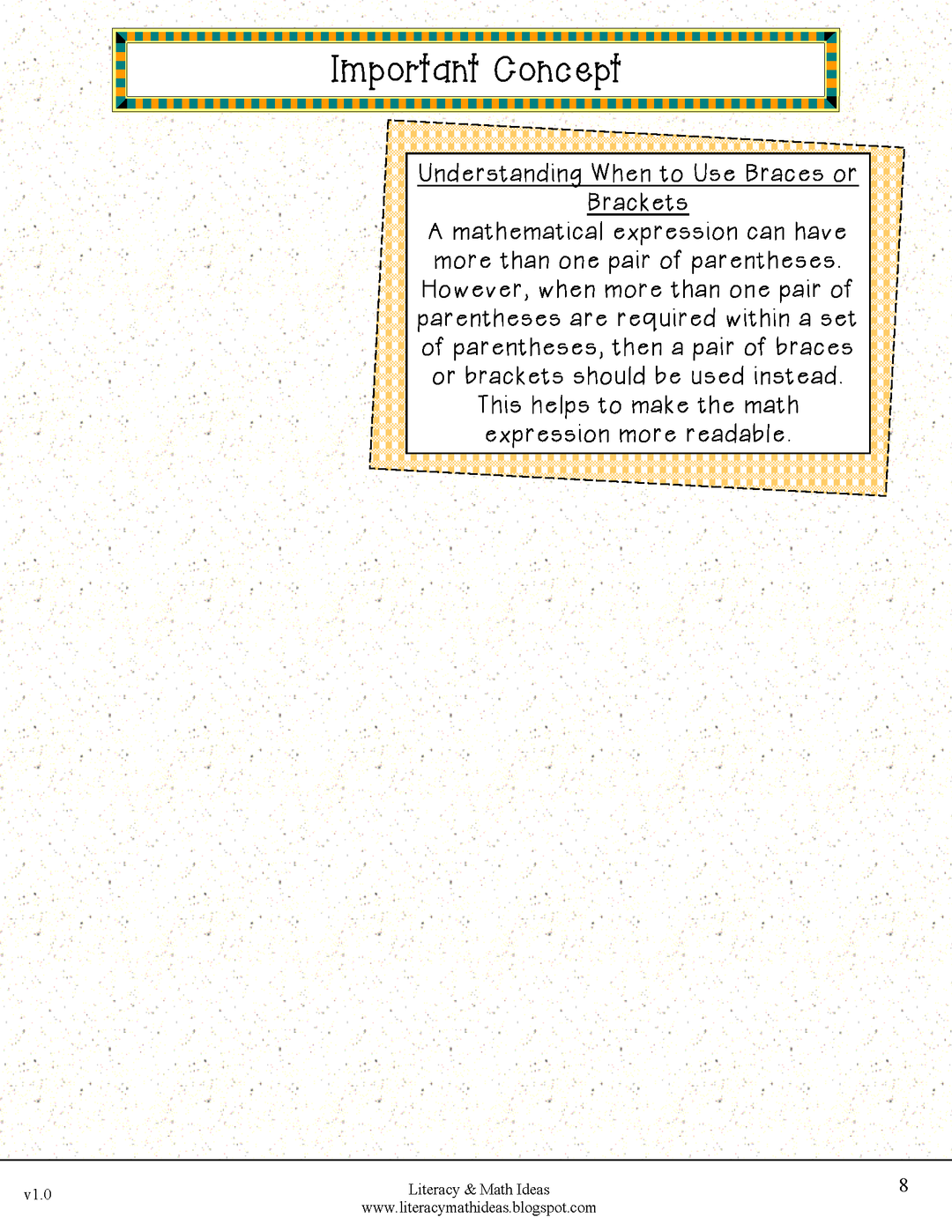 Grade 5 Common Core Interactive Notebook Operations and Algebraic Thinking