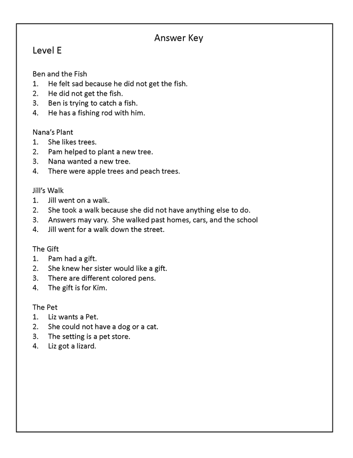 10 Leveled Passages & Fluency-Fiction Guided Reading for Levels E & F