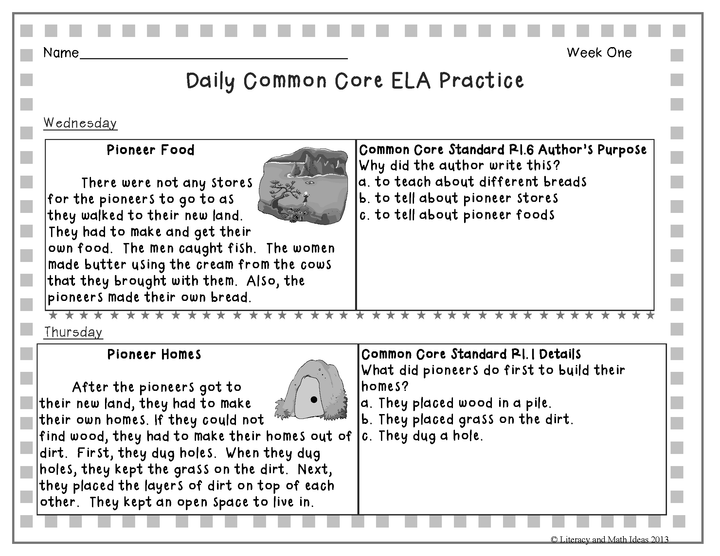 Grade 2 Daily Common Core Reading Practice Weeks 1-5
