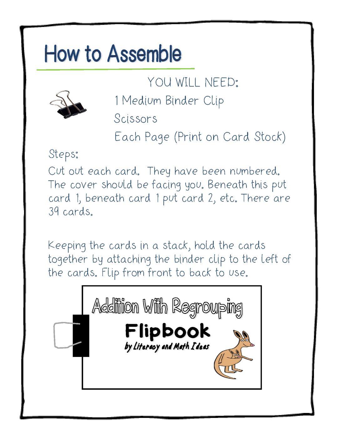 Free (Addition with Regrouping Flipbook and Regrouping Zine)