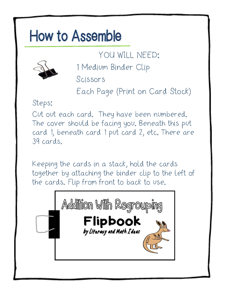 Free (Addition with Regrouping Flipbook and Regrouping Zine)