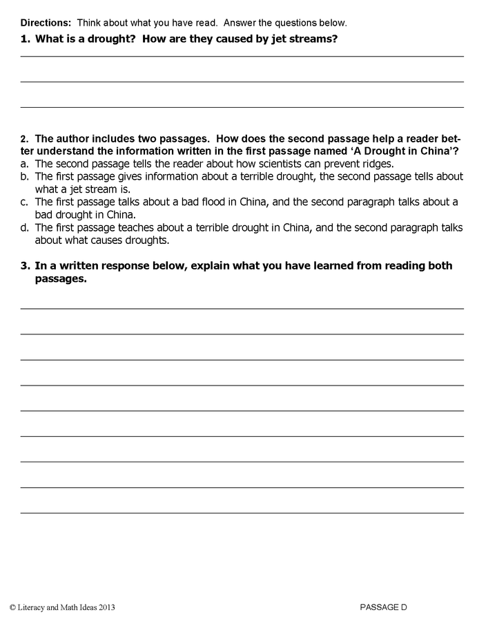 Common Core Grade 5: Integrate Texts RI.5.9 Practice