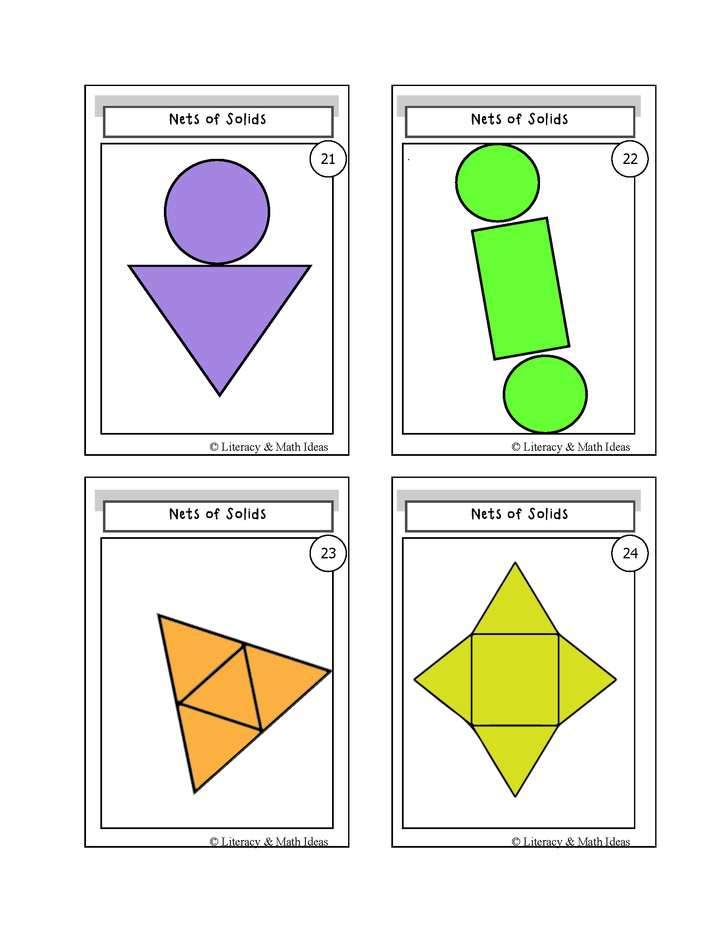 Geometric Nets of Solids Playing Cards