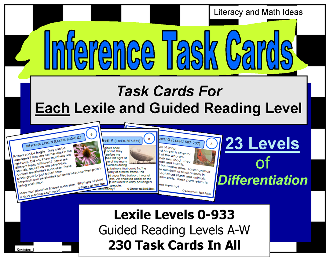 Print and Use (230 Leveled Task Cards) Inferences