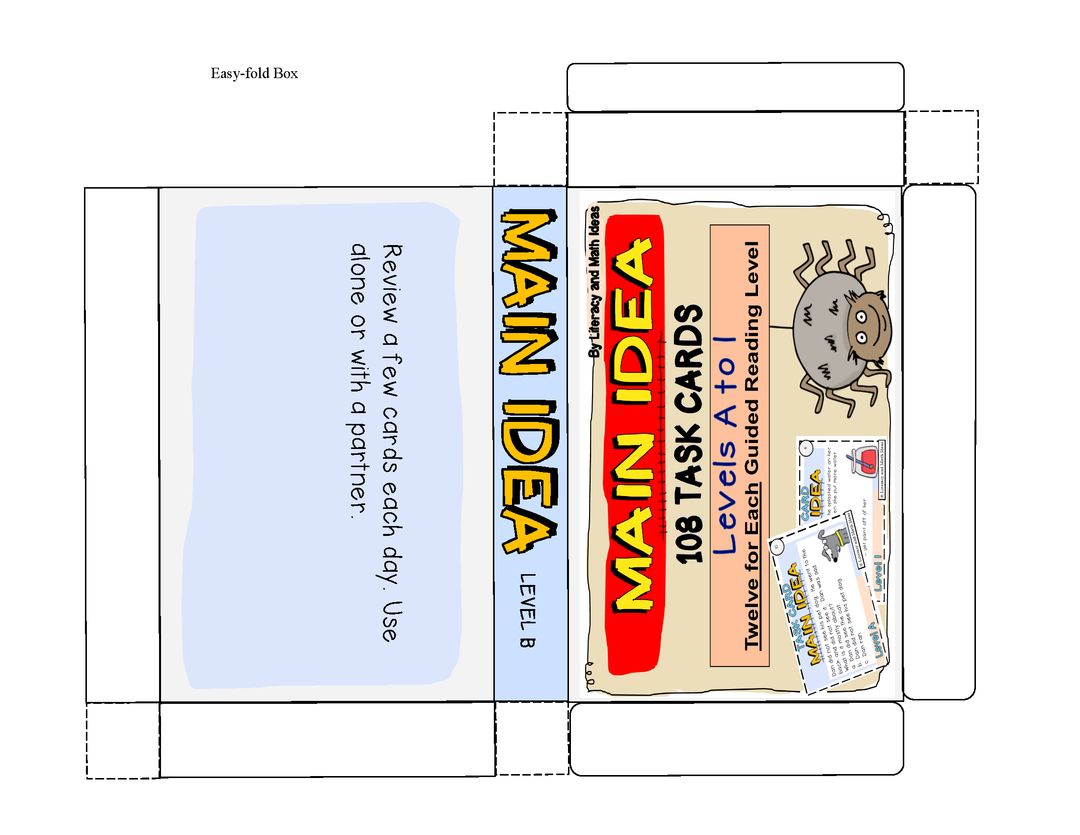 Main Idea Task Cards & Printable Reading (Levels A-I)