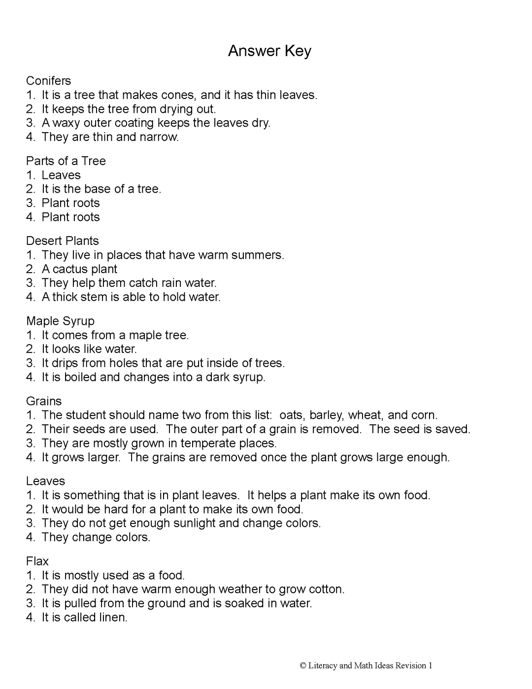 (Plants) Leveled Passages Guided Reading Levels I,J,K (Lexiles 290-440)