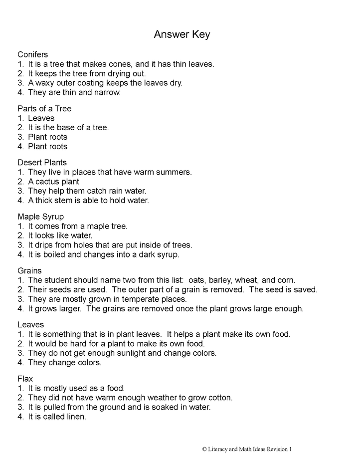 (Plants) Leveled Passages Guided Reading Levels I,J,K (Lexiles 290-440)