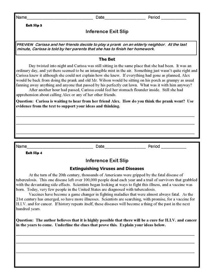 Inference Exit Slips