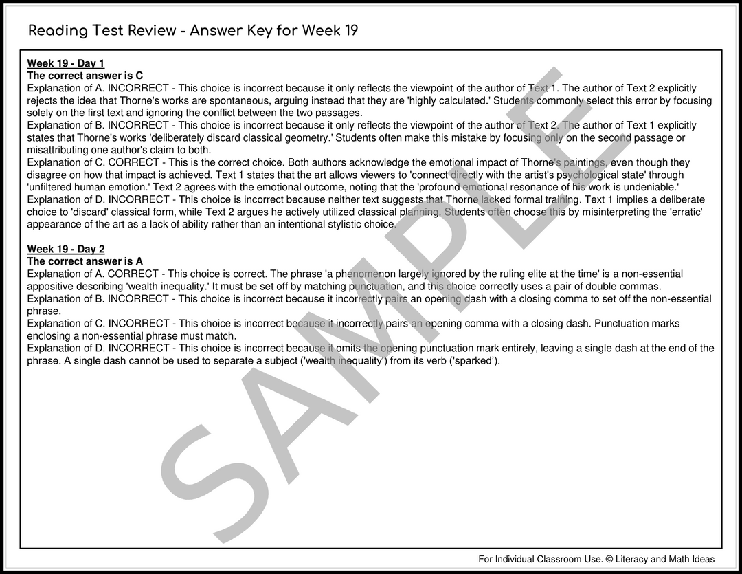 Daily SAT Reading Practice Weeks 17-20: Grammar & Comprehension Review