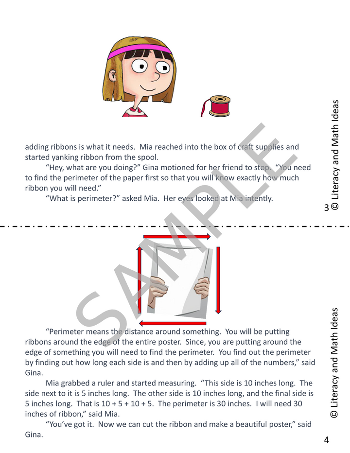 Printable Math Storybooks: Perimeter, Area, Fractions, Money & 2D Shapes
