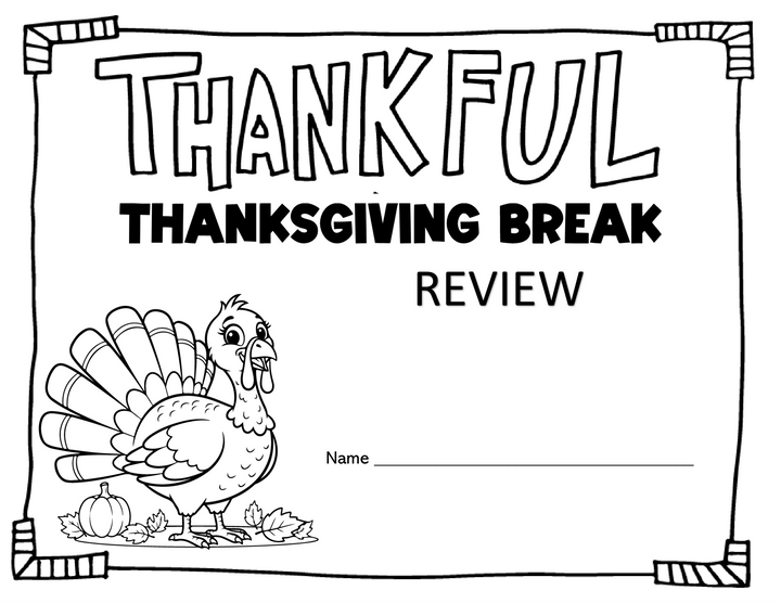 Free Thanksgiving Break Writing Prompt Sampler (Grades 3-5)