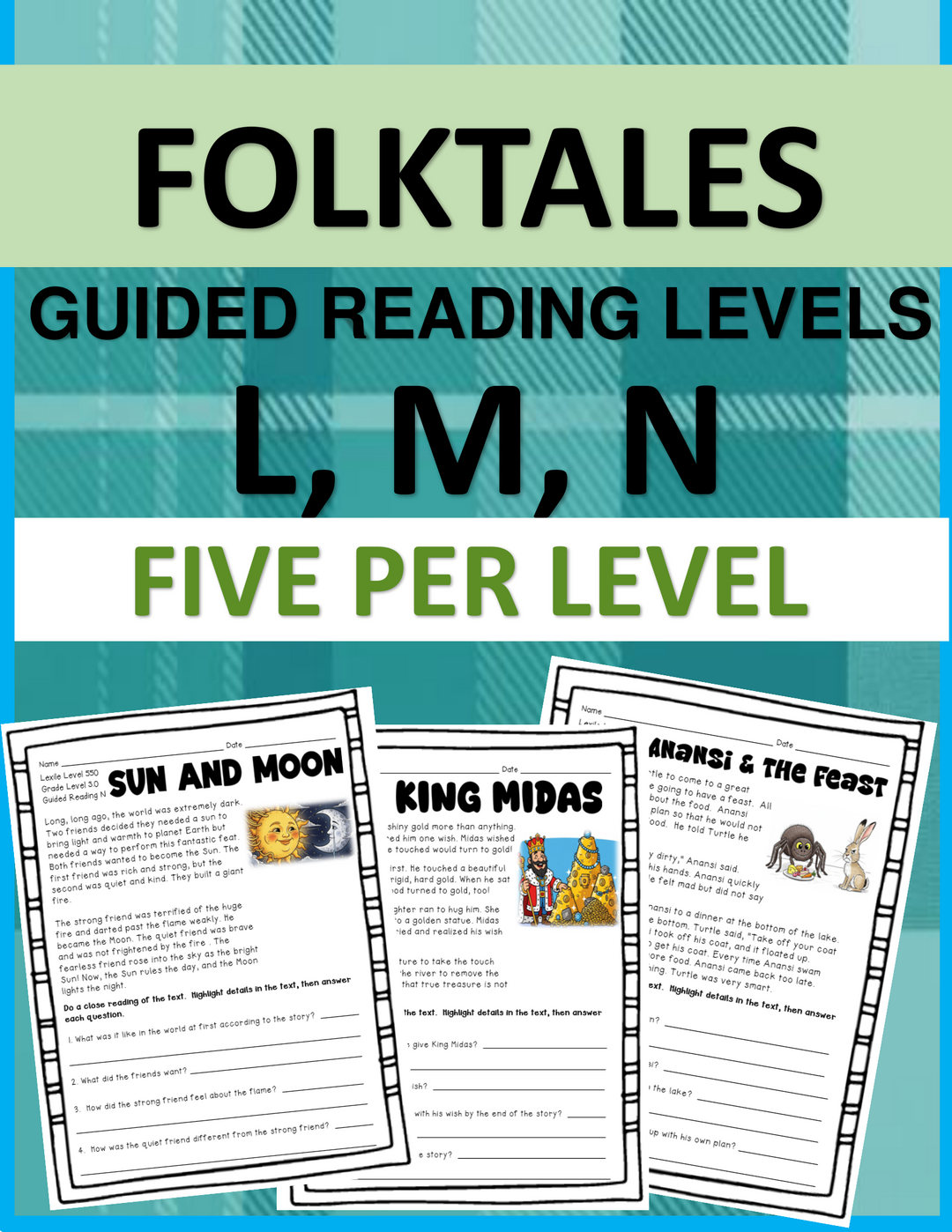 Folktales Leveled Reading Passages & Comprehension Questions (Levels L-N)