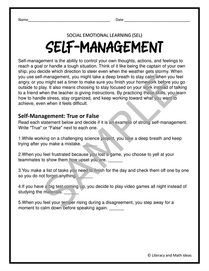 Free Social Emotional Learning (SEL) Worksheets & Discussion Cards