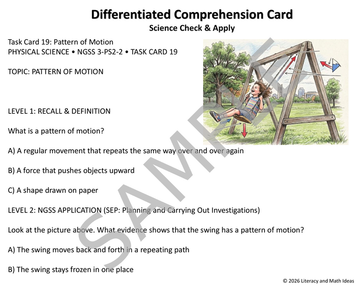 3rd Grade Physical Science NGSS & Special Ed Task Cards Bundle