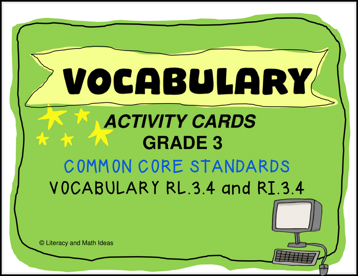 Grade 3 Vocabulary Context Clues Task Cards - CCSS RL.3.4 & RI.3.4